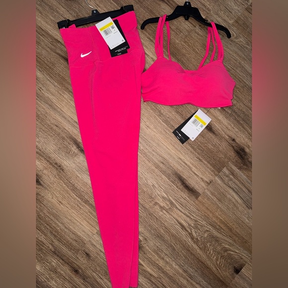 Nike Black Jacket and Pink legging sports bra Set 3PCS - Picture 3 of 3